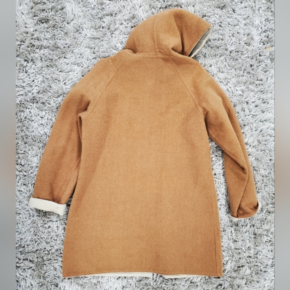 Alpaca 111 70% Baby Alpaca 30% Wool Tan Biege Reversible Coat Size M - Picture 4 of 9